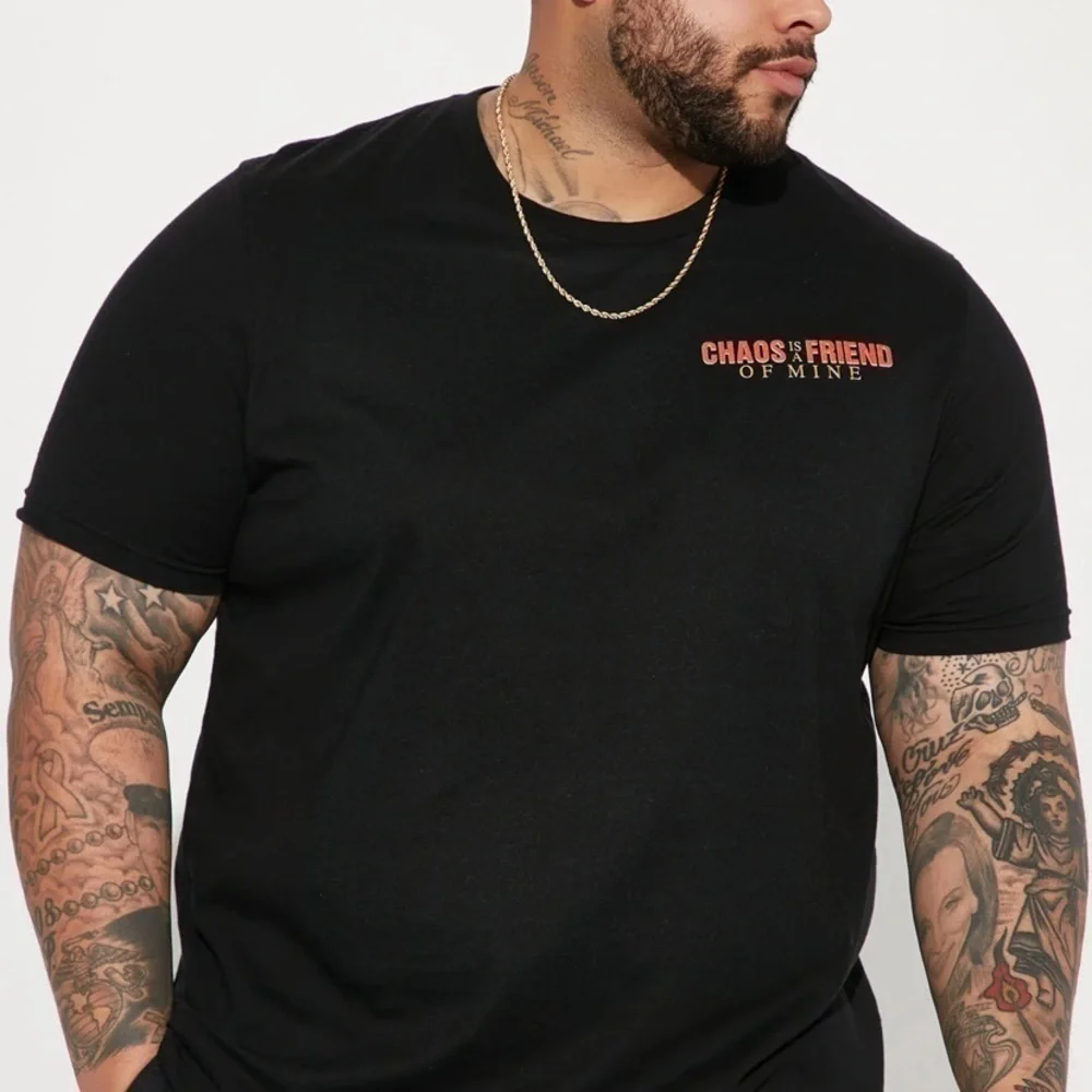 Chaos is a friend short sleeve tee – Black